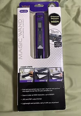 VuPoint Magic Wand PDS-ST415-VP Handheld Scanner w/ MicroSD Card, Purple, AA - Image 1 of 3
