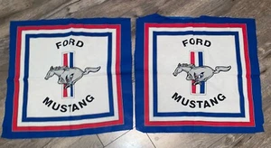 VINTAGE (2) FORD MUSTANG PILLOWCASE FABRIC~MAKE PILLOW OR USE AS BANNERS~NOS - Picture 1 of 4