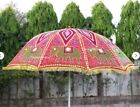 Garden Parasol Multi Hand Embroidered Indian Outdoor Sun Shade Patio Umbrella 72