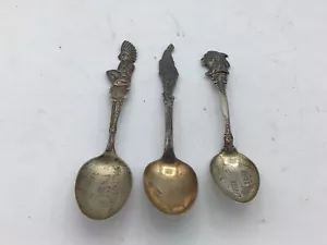 Vintage Indianer STERLINGSILBER INDIANER HÄUPTLING Souvenir LÖFFEL 3er Set V1 - Bild 1 von 8