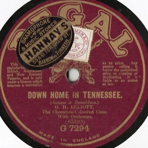 G H ELLIOTT MUSIC HALL 78 - DOWN HOME IN TENNESSEE - JUST A FEW FEW FUSILIERS EX - Picture 1 of 3