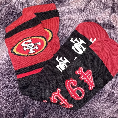 San Francisco 49ers NFL Deuce Socks Large Men's Gift Him Black Fits 10-13 Men Cover