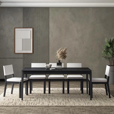 Mesa de comedor rectangular para comedor Mingle 71 pulgadas diseño moderno, salón R Foto 1 de 4