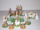 LOT OF 15 EASTER FIGURINES BUNNYVILLE GARDEN RABBITS AND FARM ACCESSORIES.