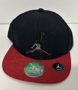 Nike Air Jordan Youth Snapback Hat Metal Jumpman Elephant Print 1623 KR5 Red/Blk - Picture 1 of 17
