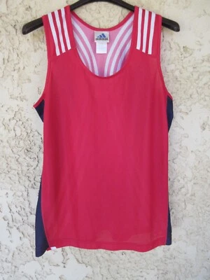 Débardeur Maillot running ADIDAS rouge shirt jersey camiseta M - Photo 1/4