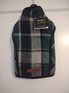 NWT Eddie Bauer Pet Apparel / Jacket Green & Black Multi-Color Plaid Size Medium - Picture 1 of 21