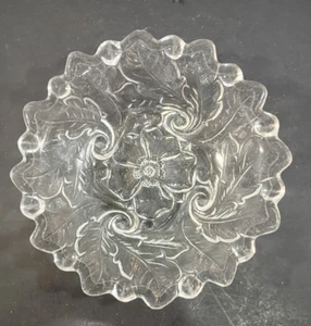 VTG Indiana Wild Rose clear glass Candy dish VGC - Picture 1 of 8