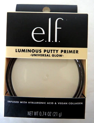 E.L.F. Luminous Putty Primer Universal Glow Full Size .74 oz Hyaluronic Acid - Image 1 of 4