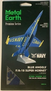 Fascinations ICONX US Navy BLUE ANGELS F/A-18 SUPER HORNET Metal Earth Model Kit - Picture 1 of 2