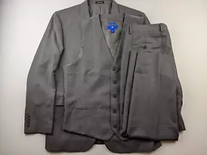 Egara 3-Teiler Anzug Herren 42R Stahlgrau Sakko Weste Hose Mad Men Classic - Bild 1 von 24