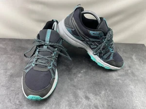 Asics Sneakers Women 9.5 W Wide Gel-Venture 7 Running Shoes Black Teal Trainers - Picture 1 of 15