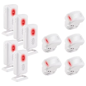 Wireless PIR Motion Sensor Detector Home Security Doorbell Chime Alarm Bell 5Set - Picture 1 of 12