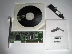 PCI Gigabit Ethernet Adapter Asus NX1101, RJ-45, mit Zubehör, gebraucht - Bild 1 von 5