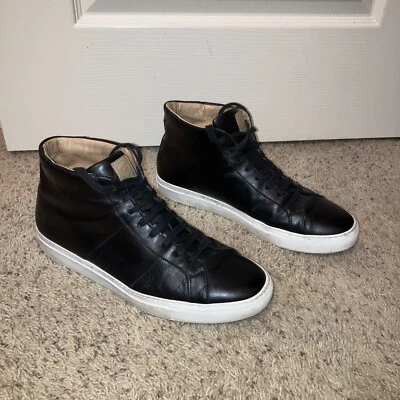 GRANDES Zapatillas de Cuero HI TOPS Negras ROYALE - Talla 13 (EU 46) Hechas en Italia Foto 1 de 4