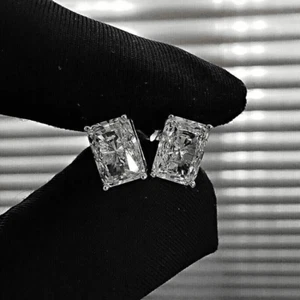 2.Ct Radiant Cut Women's Stud Earring 14K White Gold Plated Lab Created Diamond - Picture 1 of 1