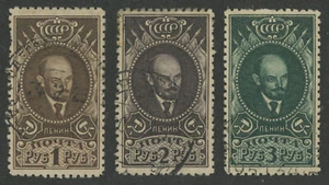 Russia, Scott# 342 - 344, Michel# 308 A - 310 A, used, perf. 10 1/2 - Picture 1 of 2