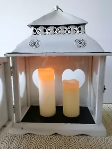 große Holz/Metall /Glas Laterne mit 6 Herzen H:48cm,B:34,5,T:19,9cm - Bild 1 von 11