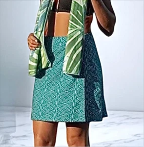 RipSkirt Hawaii Playa Ocean Wrap Skirt Sz Large Length 2 Beach Teal Green Pocket - Picture 1 of 8