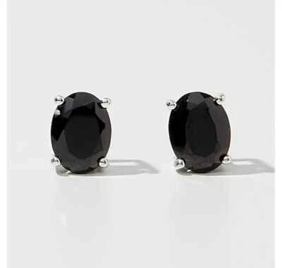 Orecchini donna in argento sterling 925 con pietre preziose onice nera fatti ... - Immagine 1 di 4