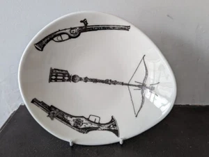 1950s Bowl Dish Midcentury Queensberry Staffordshire Muskets Fornasetti style - Picture 1 of 5