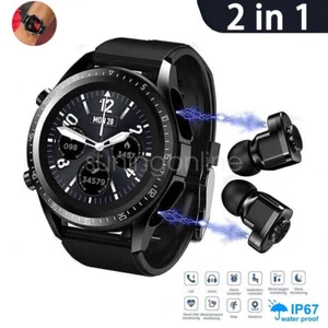 2 In 1 Smart Watch with Earbuds Men Smartwatch Wireless Headset For Android iOS - Picture 1 of 22