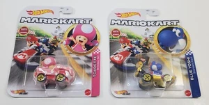 Hot Wheels Mario Kart Toadette Pink Birthday Girl & Blue Yoshi 1:64 Scale NEW - Picture 1 of 2