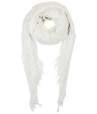 Blue Pacific Tissue Solid Modal and Cashmere Scarf Shawl in Bright White