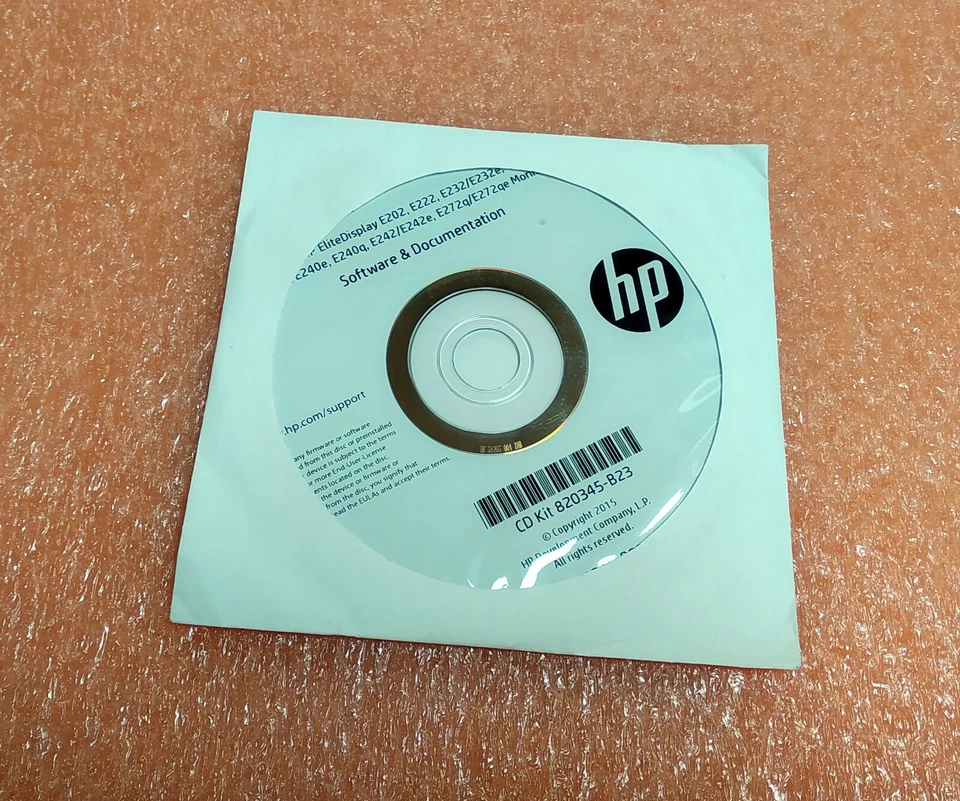 HP EliteDisplay E202, E222, E232 Software & Documentation, CD Kit 820345-B23 - Image 1 of 1