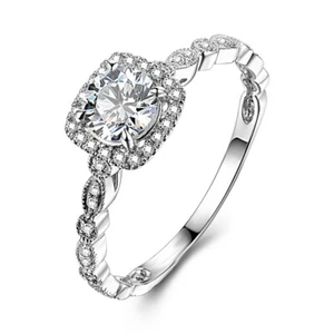 Beauty! Natural Diamonds Flawless White Topaz Ring 10k White Gold Exquisite Gift - Picture 1 of 8