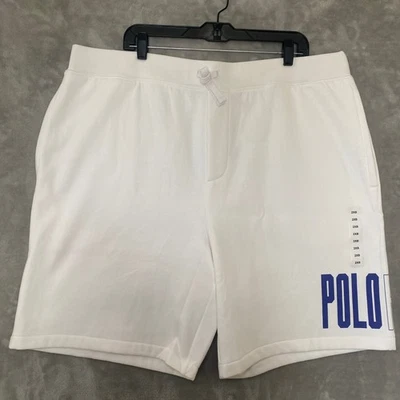 Polo Ralph Lauren POLO RL 67 Logo Fleece Sweat Shorts White Blue Men's Size 2XB - Image 1 of 4
