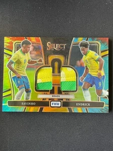 Muestras dobles Savinho/Endrick 2024-25 Panini Select FIFA Tie-Dye Prizm 02/25 - Imagen 1 de 2