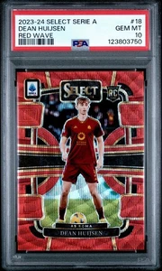 2023-24 Panini Select Serie A Dean Huijsen #18 Red Wave Prizm/49 RC PSA 10 - Imagen 1 de 2
