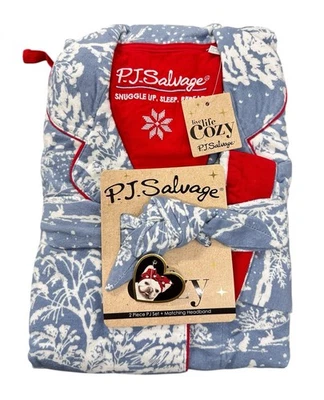 NUEVO PJ Salvage Mujer Vacaciones Estampado Pijama Conjunto Azul Talla Mediana M Nuevo con Etiquetas Foto 1 de 2