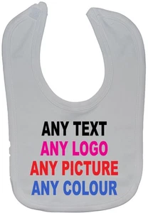 Personalisierte maßgeschneiderte eigene Formulierung Baby Fütterung Lätzchen, Rülpstuch Neugeborene - 3 Jahre Geschenk - Bild 1 von 17