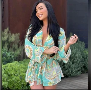 Zara Multicolored Printed Kimono Wrap Jacket Dress Size S 10 Uk - Picture 1 of 12