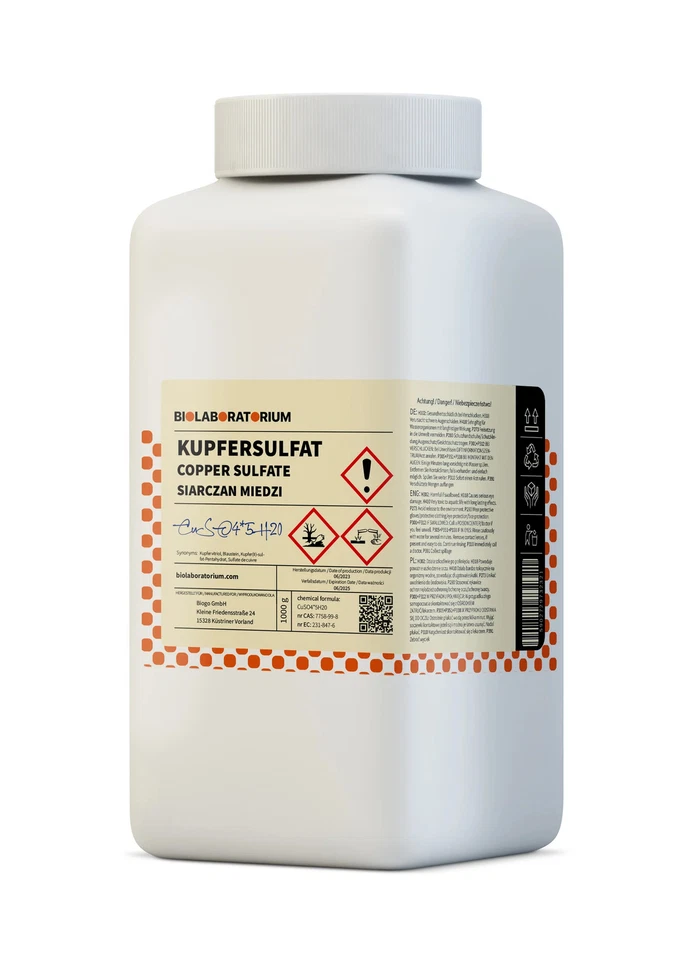 Kupfersulfat. Kupferpentahydrat 1kg Biolaboratorium - Bild 1 von 1