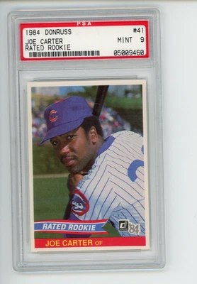 Donruss Joe Carter 1984 clasificación #41 novato Chicago Cubs PSA 9 como nuevo (460) leer Foto 1 de 4