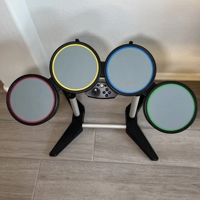 Rock Band Drum Kit Set with Stand Harmonix Model 19092 Wired Rare Black USB - Image 1 of 4