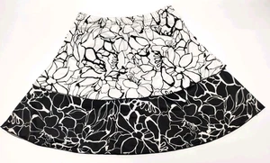 Tango Mango Skort~Black & White Floral Tennis Skort~Ruffled Tiered Pull On~SMALL - Picture 1 of 17