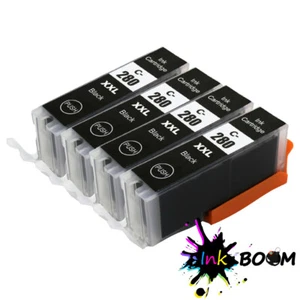 4 schwarze Tinte für PGI-280 CLI-281 Pixma TS6120 TS6220 TS8120 TS9120 TS8220 TS9520 - Bild 1 von 1