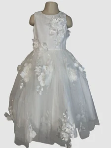 $310 Zoe Ltd Girl's White Floral Sleeveless Dress Size 4 - Picture 1 of 3