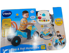 VTECH 3 IN 1 STEP UP AND ROLL MOTORBIKE BLUE Free Shipping New *Read*