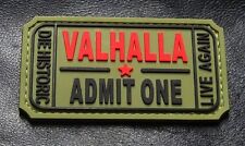 Ticket to Valhalla Admit One Vikings Mad Max PVC Rubber Morale Hook Patch (MTU2)