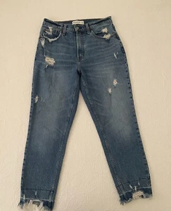 Abercrombie & Fitch Damen Größe 6 W28 Distressed 99 % Baumwolle Hochhaus Mama Jeans #2452 - Bild 1 von 12
