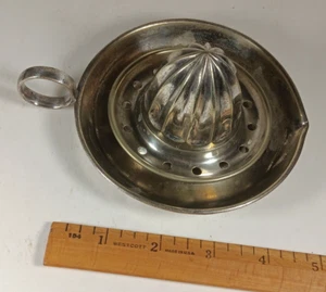 Silver Plated Juicer / Reamer - Small Size w/ Seed Catcher Ring & Hallmark - Picture 1 of 6