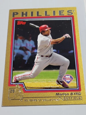 MARLON BYRD 2004 Topps Gold Boarder #'d Inserto 1610/2004.  PHILLIES Foto 1 de 2