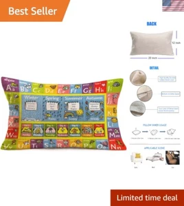 Nursery Children Kids Cartoon Throw Pillow Cover Cute Animal with Colorful En... - Picture 1 of 5