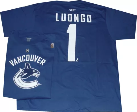 Vancouver Canucks Roberto Luongo Reebok Throwback T Shirt New tags Clearance Cover