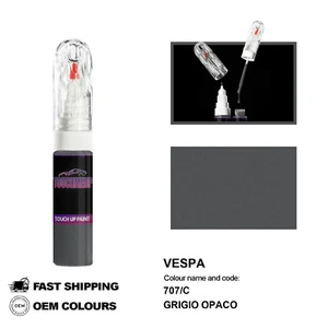 FOR VESPA GRIGIO OPACO 707/C Touch Up Paint Pen Brush Fix Kit Scratch Chip Set - Picture 1 of 8